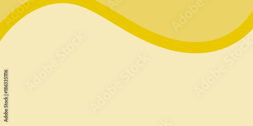 Top corner yellow wave vector illustration, flowing frame element. Intended Use: Email newsletter header or certificate border.