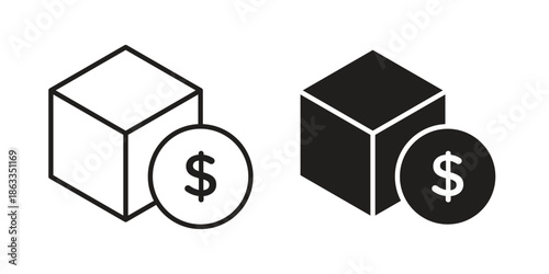 Shipping charges icons concept. Vector Line Icon Design. Simple flat style