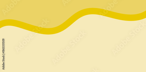 Horizontal yellow wave stripe vector illustration, smooth flowing line. Intended Use: Website divider or YouTube channel art.