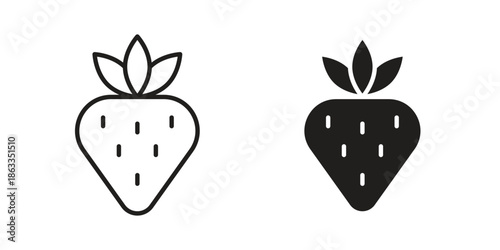 Strawberry icons concept. Vector Line Icon Design. Simple flat style