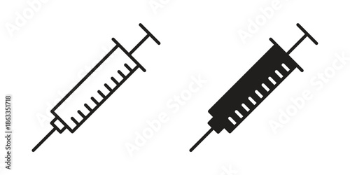 Syringe icons concept. Vector Line Icon Design. Simple flat style