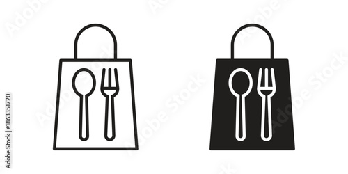 Take away food icons concept. Vector Line Icon Design. Simple flat style