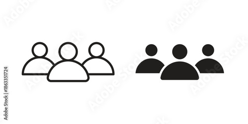 Team icons concept. Vector Line Icon Design. Simple flat style