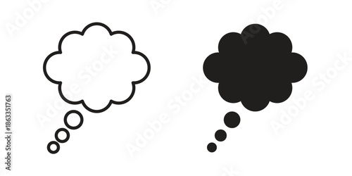 Think bubble icons concept. Vector Line Icon Design. Simple flat style