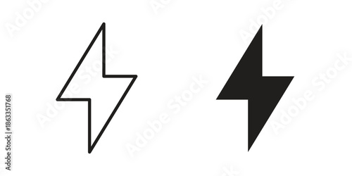 Thunder bolt icons concept. Vector Line Icon Design. Simple flat style