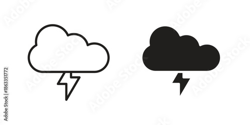 Thunderstorm icons concept. Vector Line Icon Design. Simple flat style
