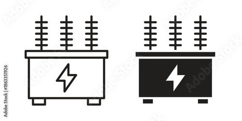 Transformer icons concept. Vector Line Icon Design. Simple flat style