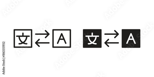 Translation icons concept. Vector Line Icon Design. Simple flat style