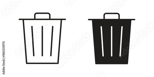 Trash icons concept. Vector Line Icon Design. Simple flat style