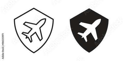 Travel insurance icons concept. Vector Line Icon Design. Simple flat style