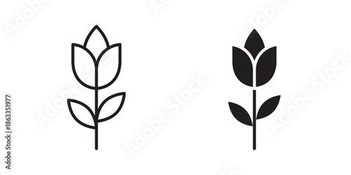 Tulip icons concept. Vector Line Icon Design. Simple flat style