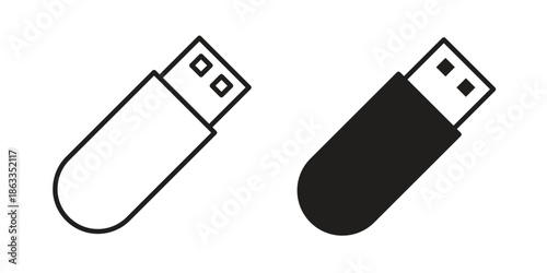 USB icons concept. Vector Line Icon Design. Simple flat style