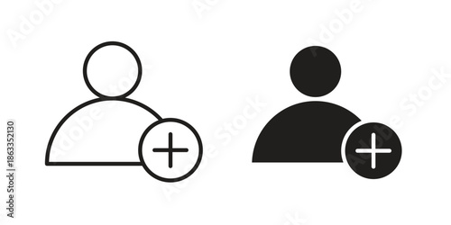 User add icons concept. Vector Line Icon Design. Simple flat style