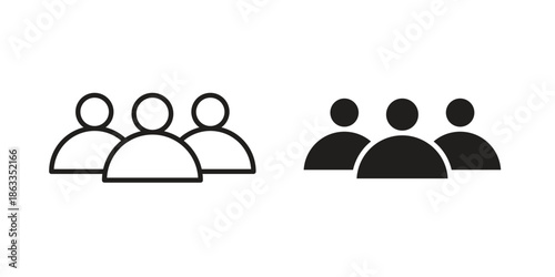 Users icons concept. Vector Line Icon Design. Simple flat style