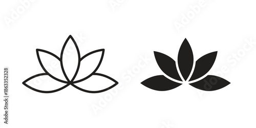 Water lily icons concept. Vector Line Icon Design. Simple flat style
