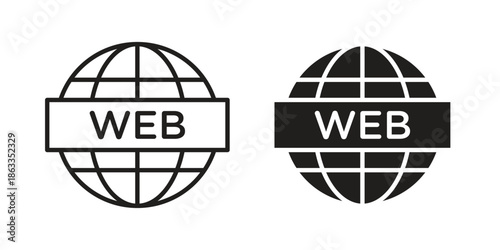Web server icons concept. Vector Line Icon Design. Simple flat style