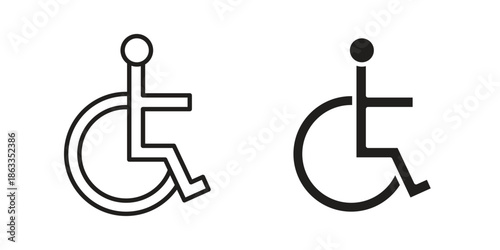 Wheelchair icons concept. Vector Line Icon Design. Simple flat style