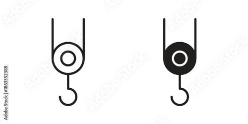 Winch hook icons concept. Vector Line Icon Design. Simple flat style