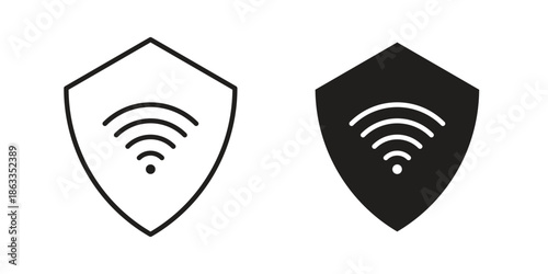 Wifi security icons concept. Vector Line Icon Design. Simple flat style