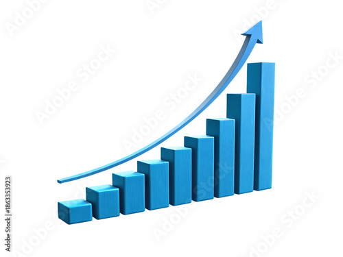 Blue bar graph with upward trend arrow on transparent background showing growth Free Download Blue bar graph with upward trend arrow on transparent background showing growth - GFXLoad