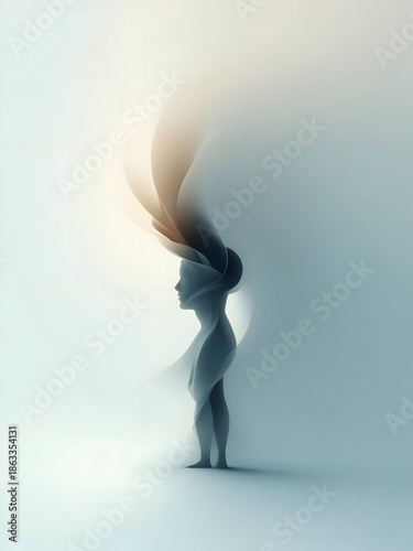 Mental Clarity After Chaos Abstract Human Illustration
