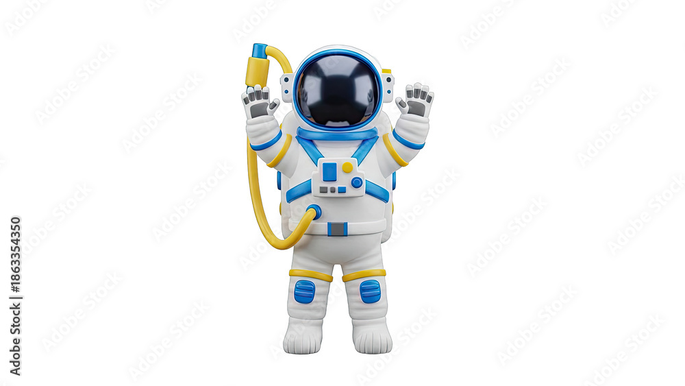 Fototapeta premium 3D Render of an Astronaut with Hands Up