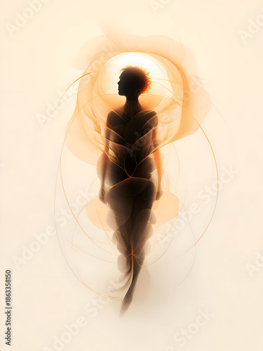 Inner Balance Concept Illustration with Human Silhouette