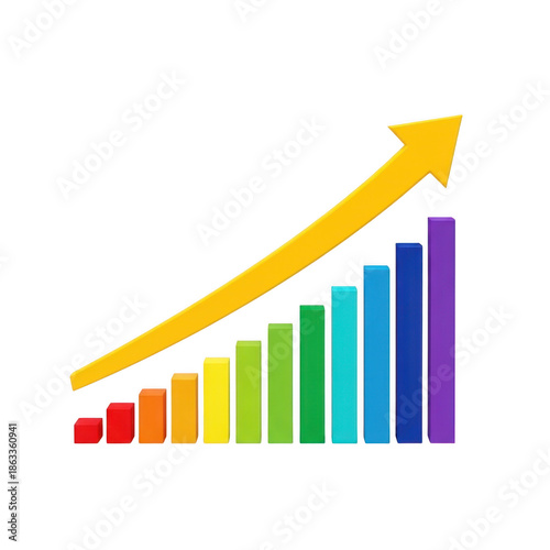 Free Download Growing bar graph with arrow, isolated on transparent background - GFXLoad