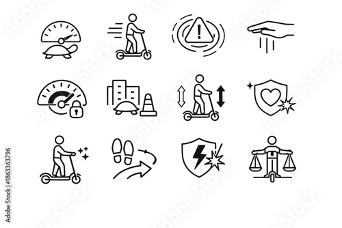 Vector controlled caution icons icon adjustment moderation safety down habit riding balance