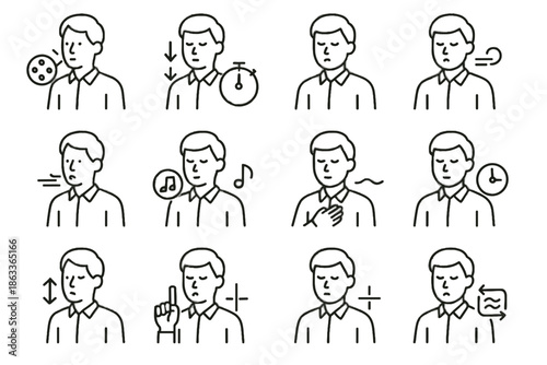 Timing calm icon exhale interval steady slow breath breathing vector icons count