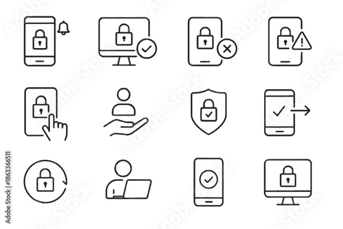 Request access start active passwordless protected session login notification vector decision icon