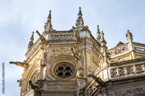 Detail of the church of Saint Pierre in Caen, Normandy, France. Sculptures and gargoyles