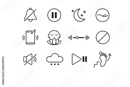 Disturbance control vector signal alerts icon muted free focus mode icons quiet