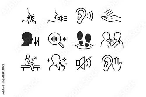Soften sound wave quiet voice audio focus icon minimalist vector interaction icons