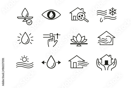 Icon adjust home step humidity calm mold vector check icons balance ventilation