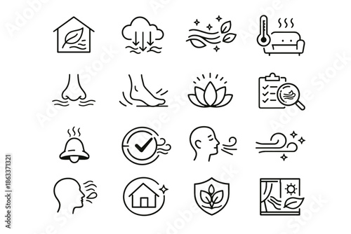 Air freshness icon clarity notice awareness vector indoor home sensing comfort focus