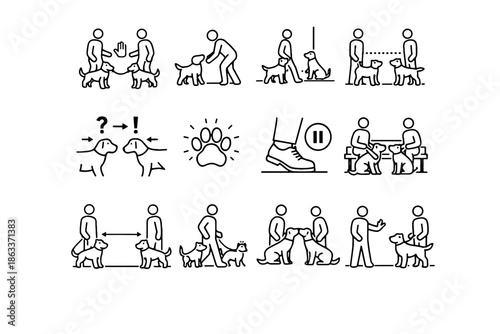 Clarity etiquette interactions encounters icons interaction pet calm icon vector boundary step