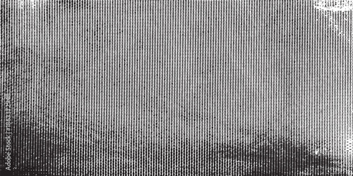 Vector fabric texture. Distressed texture of weaving fabric. Grunge background. Abstract halftone vector illustration. Overlay to create interesting effect and depth. Black isolated on white. EPS10.