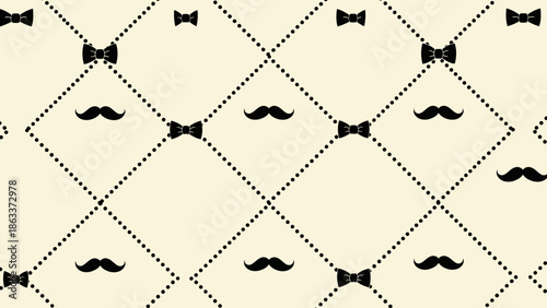 Elegant Pattern of Bow Ties and Moustaches for Sophisticated and Stylish Designs