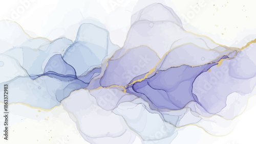 Elegant watercolor background with gold accents showcasing abstract fluid art