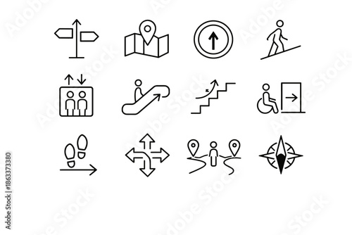 Minimalist spatial simple clarity movement accessibility understanding public icons trust icon vector