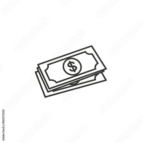 Wallpaper Mural Simple Illustration of Money Bills for Financial or Economics Concepts Torontodigital.ca