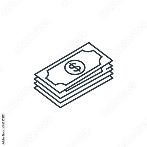 Stack of Cash Money Bills for Financial Growth and Investment Concepts