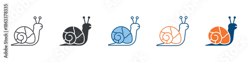 Snail Icon Set Multiple Style Collection 
