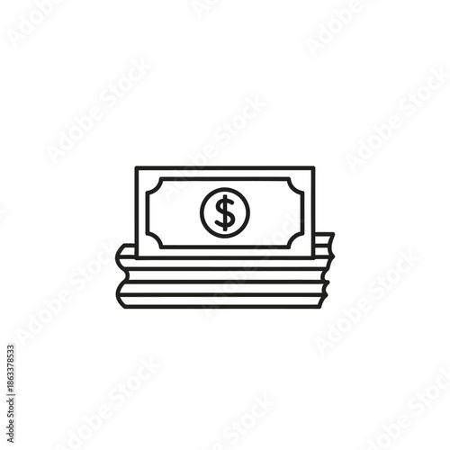 Stack of Currency Bills with Financial and Monetary Concepts Illustration