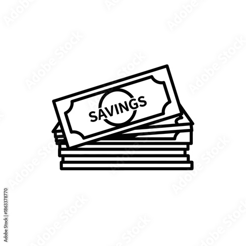 Stack of Savings Banknotes Illustration for Financial and Budgeting Concepts