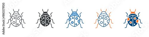 Ladybug Icon Set Multiple Style Collection 