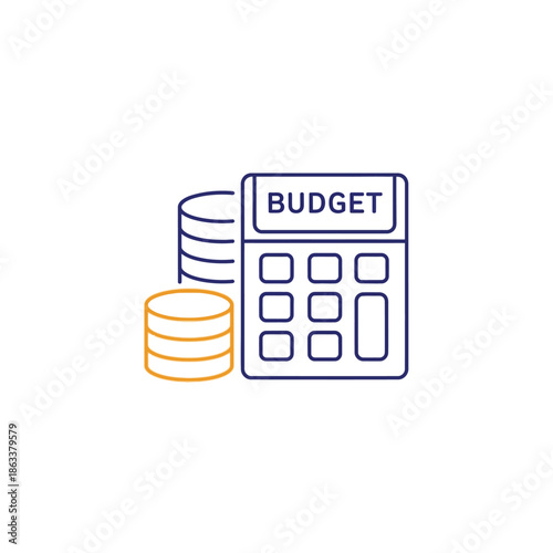 Finance and Budget Planning Concept with Calculator and Coins