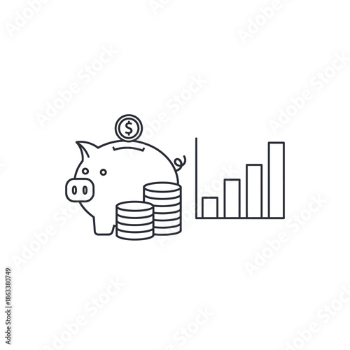Financial Growth and Investment Savings Concept Illustration for Business and Economics