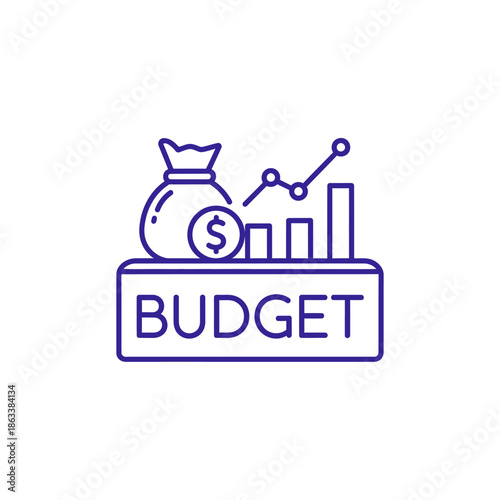 Financial Planning and Budget Management Concept with Graph and Money Bag